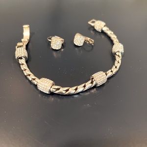 Brighton | Meridien Silver + Crystal Bracelet and Earring Set